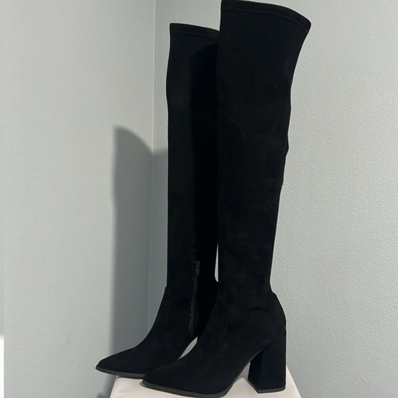 Steve Madden TAVA Black OTK Boots Over Knee Suede 6M NEW - Picture 14 of 15